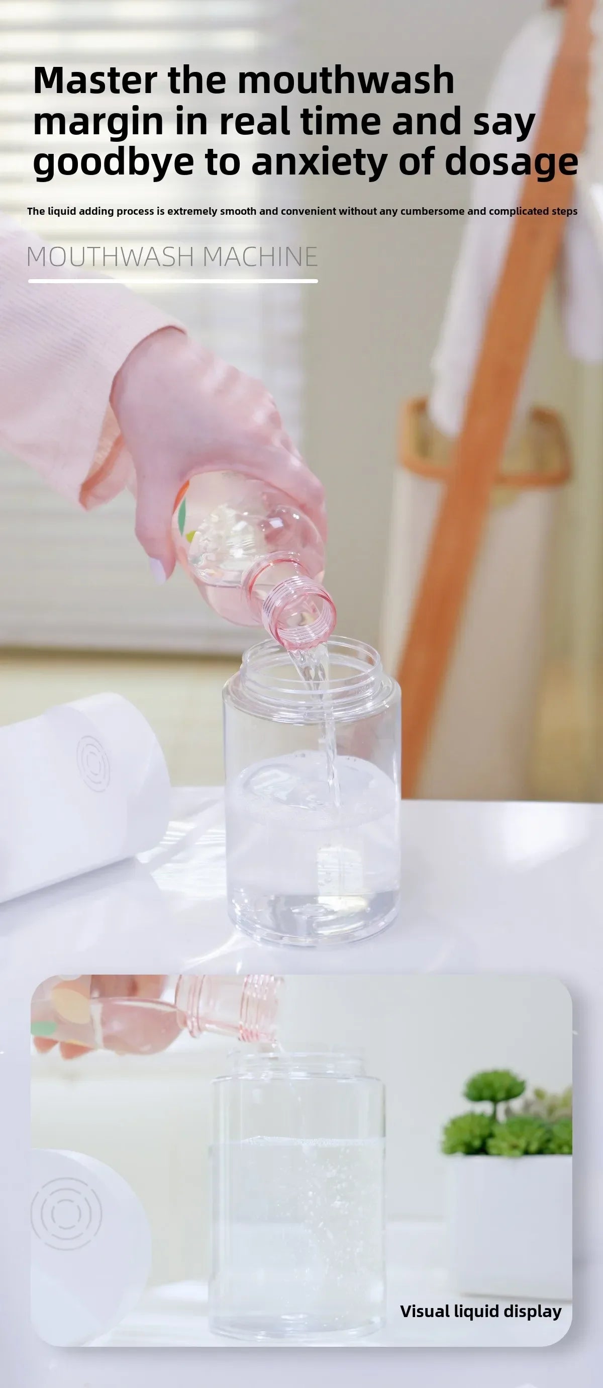 smart as-600md 600ml mouthwash dispenser – wall mounted with magnetic induction & auto-cleaning