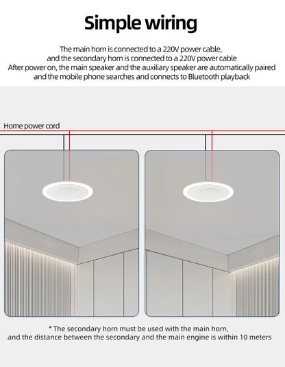 AS-BS05  2" Mini Bluetooth Ceiling Speaker – Full-Range Stereo Background Music Speaker