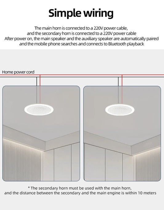 AS-BS05  2" Mini Bluetooth Ceiling Speaker – Full-Range Stereo Background Music Speaker