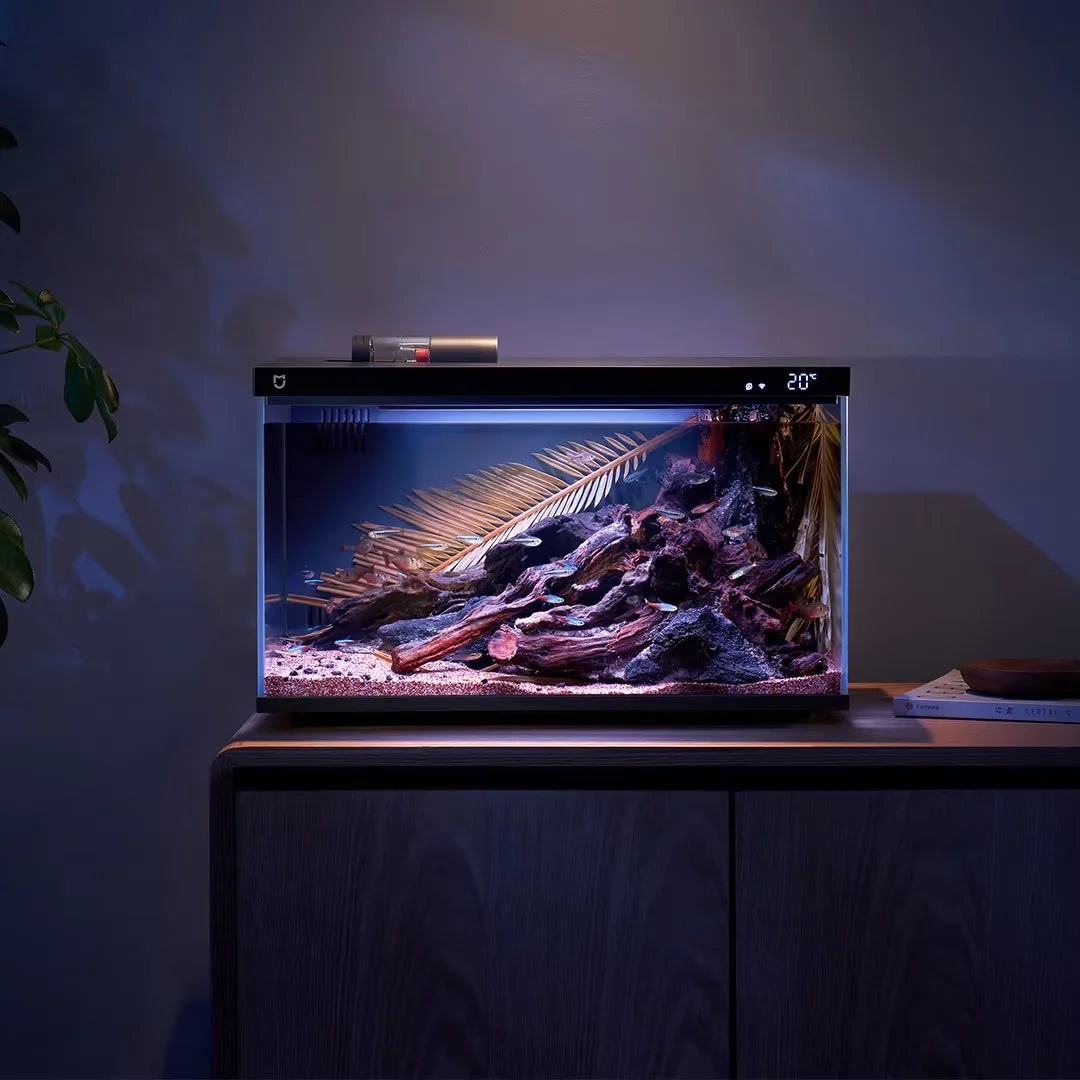 as-100ft smart aquarium – 20l wifi-controlled fish tank with auto feeder & smart led lighting