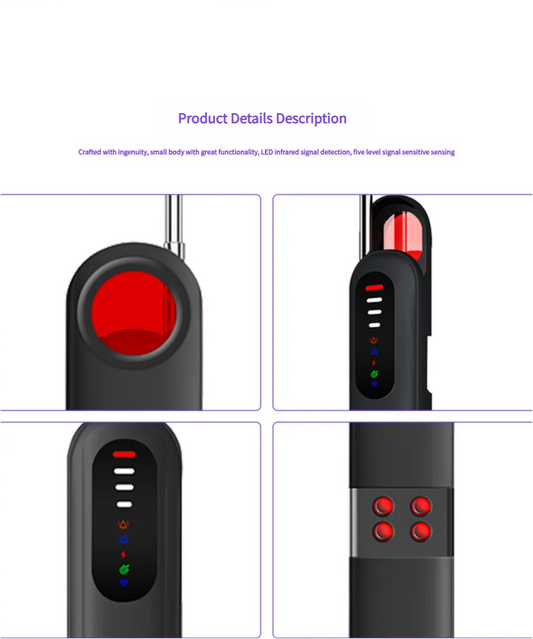 AS-215CD Anti-Spy Camera & Bug Detector. Infrared Induction, Wireless RF Signal Detection, Anti-Monitoring & Anti-Eavesdropping