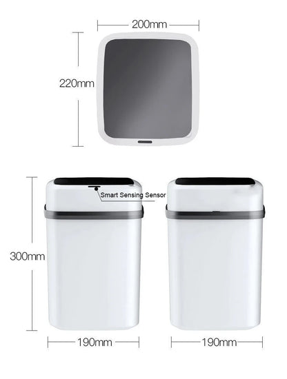 AS-130TS 13L Smart Touch Trash Can – Induction Type for Kitchen & Bathroom