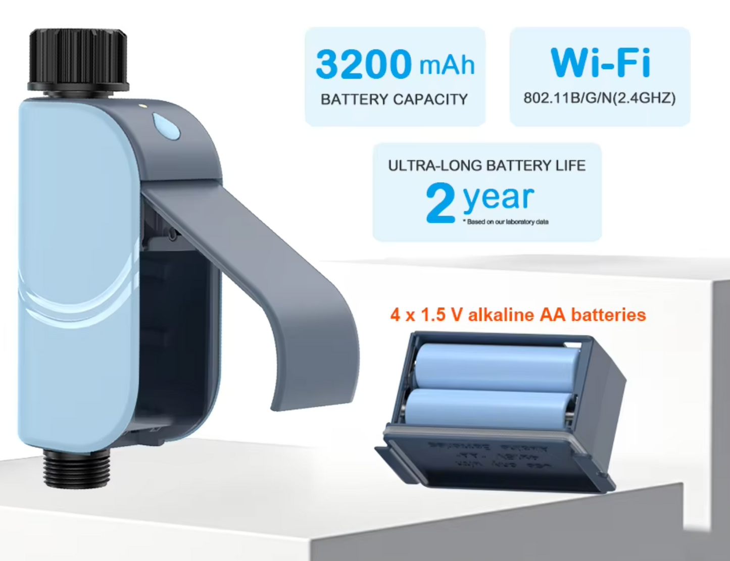 as-501wt wi-fi wireless water timer irrigation controller, app remote control, outdoor garden & yard