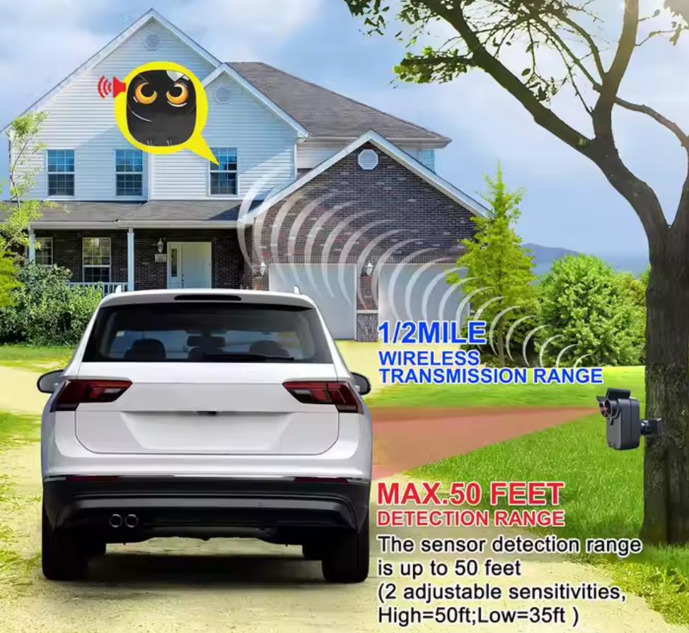 as-808da long range wireless driveway alarm