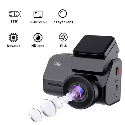 AS-800MC Mini WiFi GPS 4K Dash Camera – Dual Lens Front & Rear – Night Vision, Loop Recording, Parking Mode