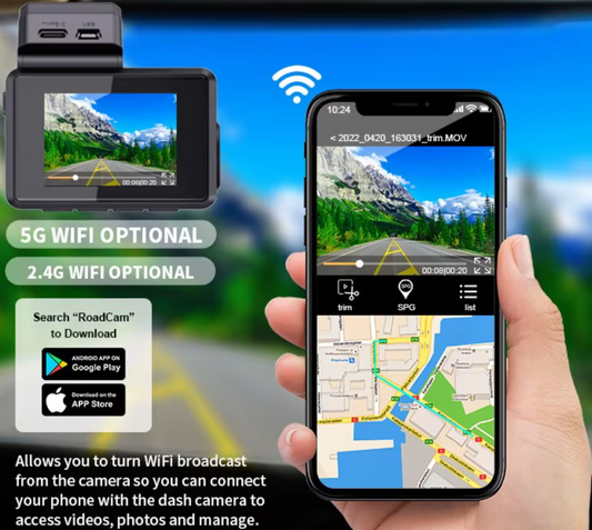 AS-800MC Mini WiFi GPS 4K Dash Camera – Dual Lens Front & Rear – Night Vision, Loop Recording, Parking Mode