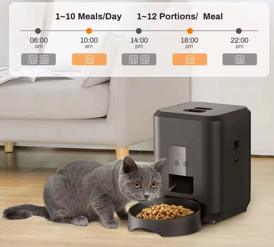 as-001pf 6l smart wifi automatic pet feeder, self-cleaning, dual power