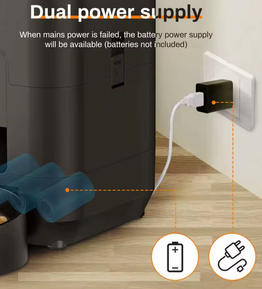 AS-001PF 6L Smart WiFi Automatic Pet Feeder, Self-Cleaning, Dual Power