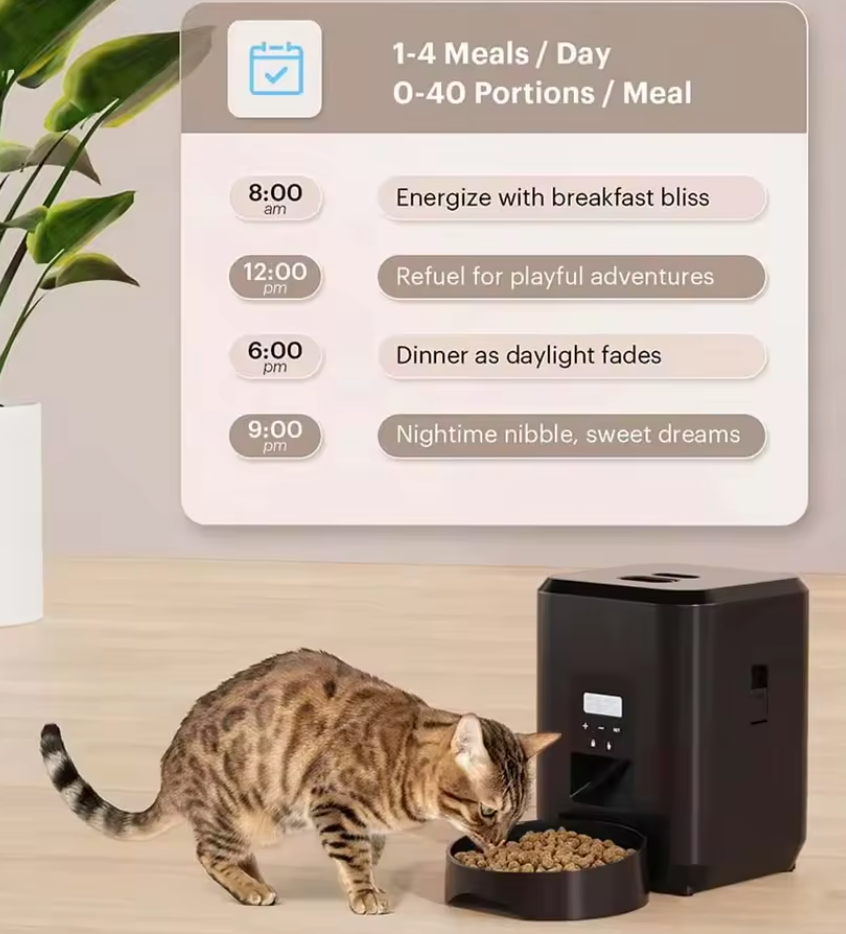 as-001pf 6l smart wifi automatic pet feeder, self-cleaning, dual power