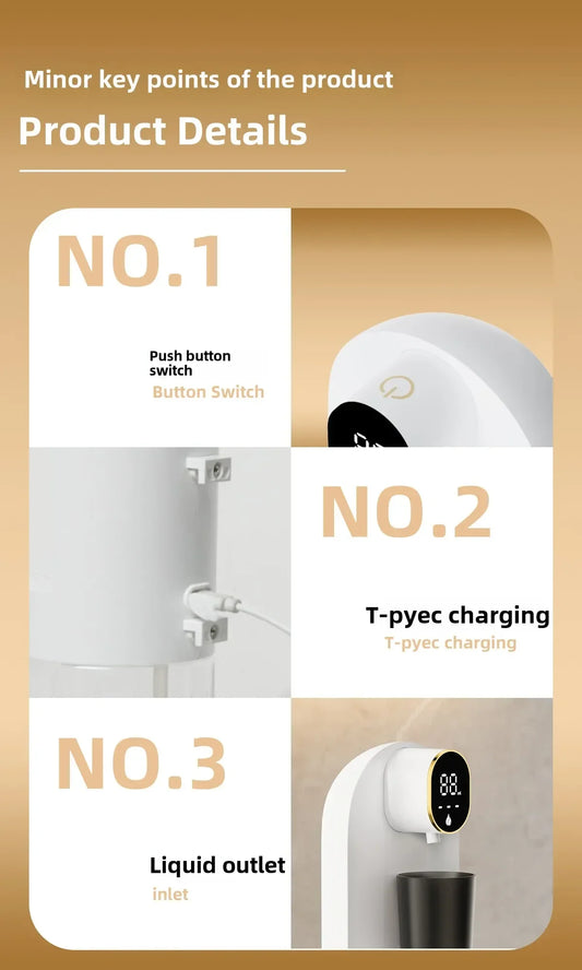 Smart AS-600MD 600ml Mouthwash Dispenser – Wall Mounted with Magnetic Induction & Auto-Cleaning